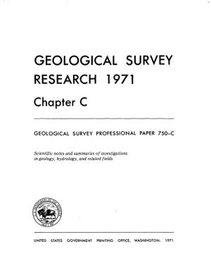 Geological Survey Research 1971