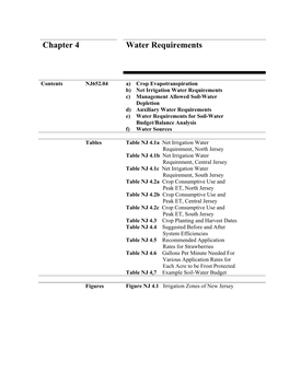 Chapter 4 Water Requirements