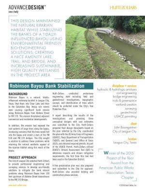Robinson Bayou Bank Stabilization Case Study