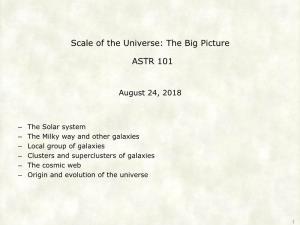 Scale of the Universe: the Big Picture ASTR