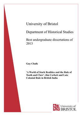 'A World of Stark Realities and the Rule of Tooth and Claw': Jim Corbett and Late Colonial Rule in British India