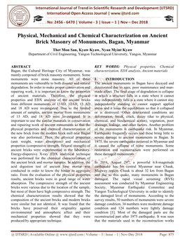 Physical, Mechanical and Brick Masonry O Echanical and Chemical