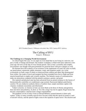 The Calling of BYU Ernest L