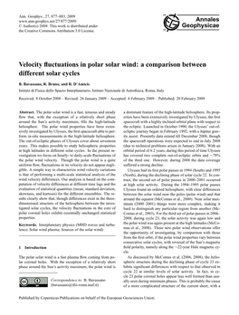 Velocity Fluctuations in Polar Solar Wind