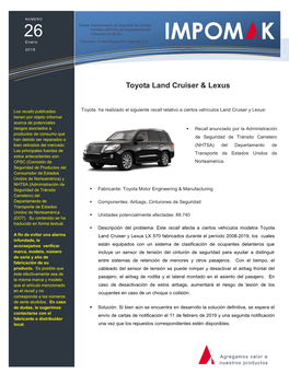 Toyota Land Cruiser & Lexus