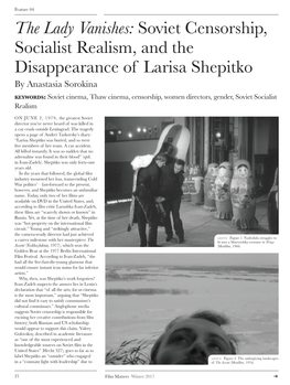 The Lady Vanishes: Soviet Censorship, Socialist Realism, and the Disappearance of Larisa Shepitko by Anastasia Sorokina