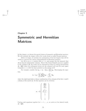 Symmetric and Hermitian Matrices