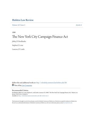 The New York City Campaign Finance Act