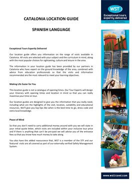 Catalonia Location Guide Spanish Language