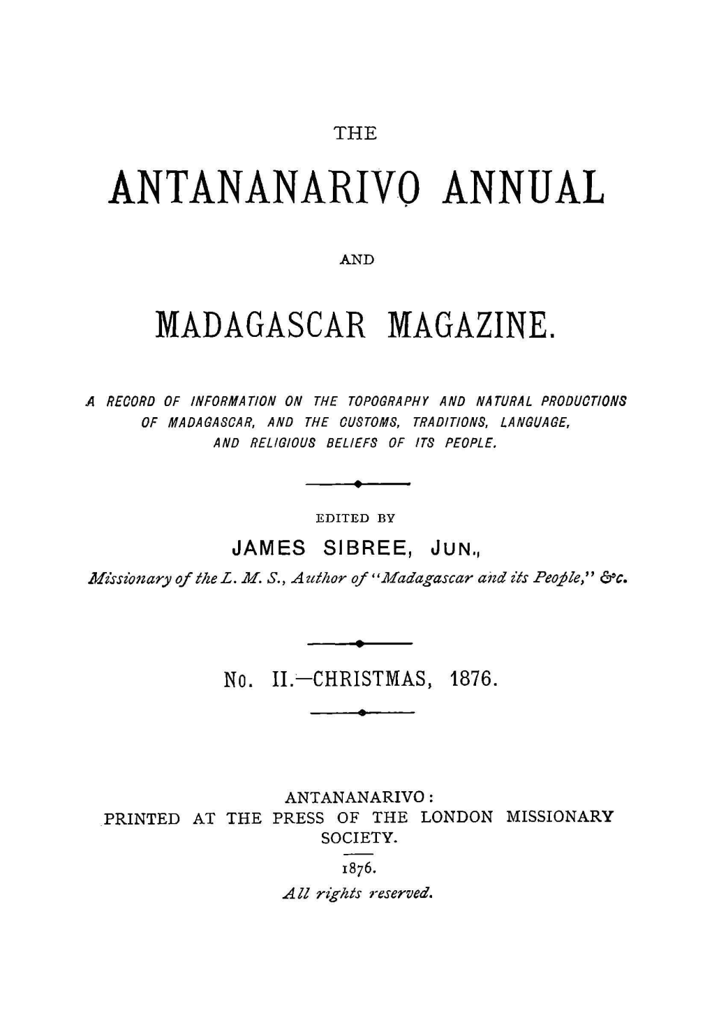 Antananarivo Annual