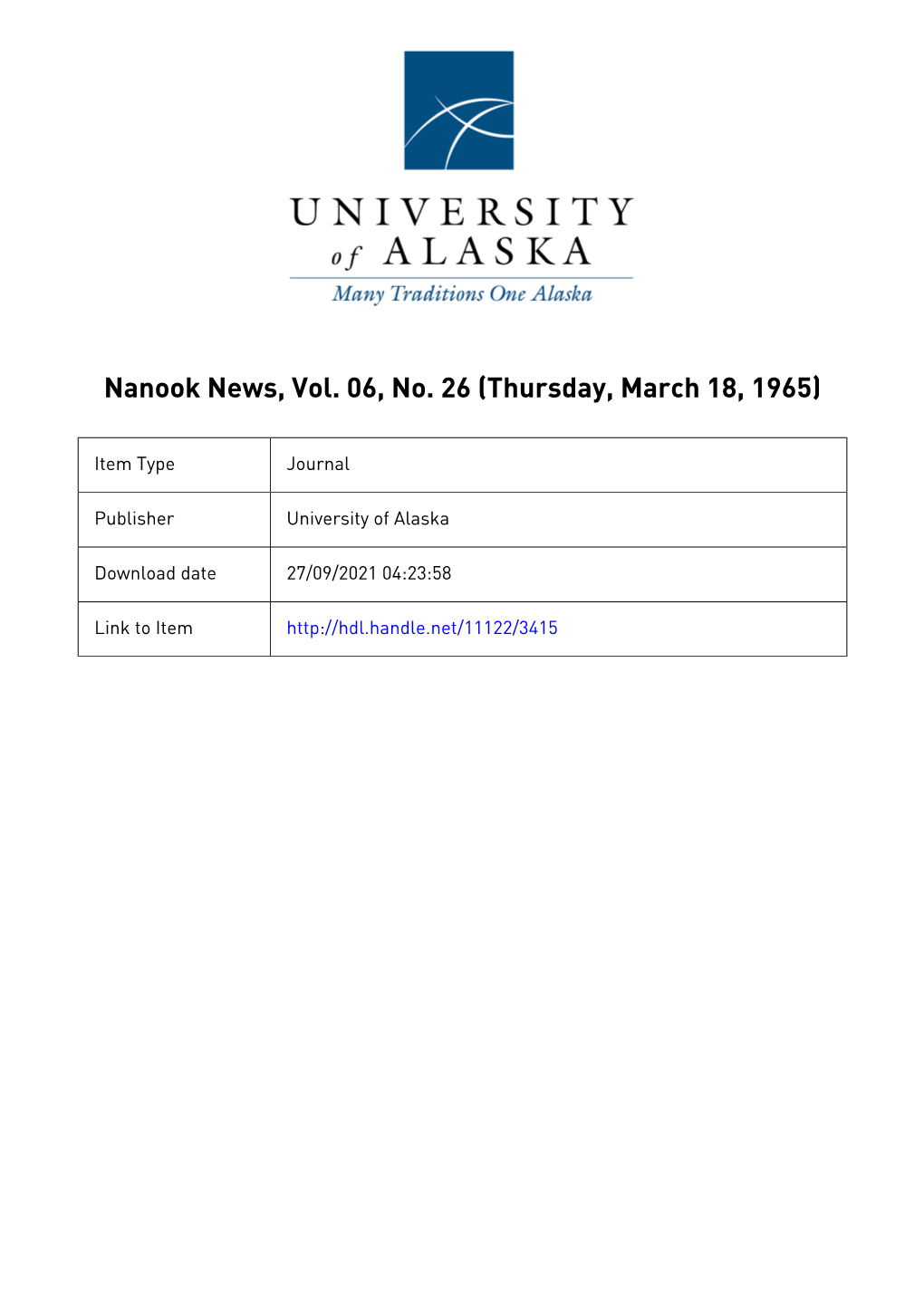 University of Alaska Faculty-Staff Bulletin Vol