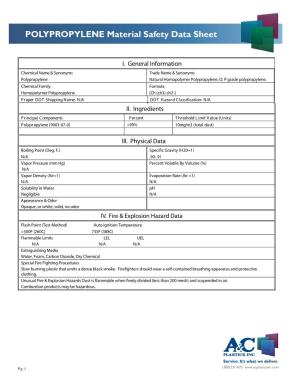 POLYPROPYLENE Material Safety Data Sheet