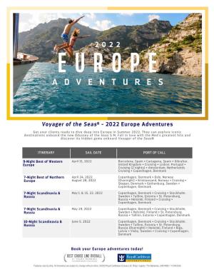 Voyager of the Seas® - 2022 Europe Adventures