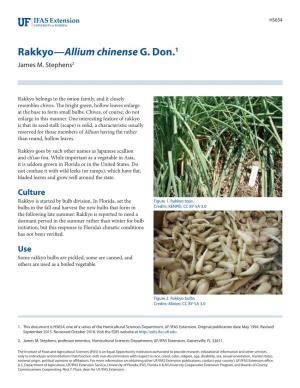 Rakkyo—Allium Chinense G. Don.1 James M