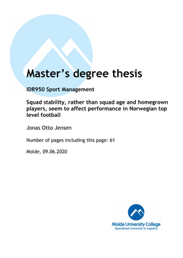 Master's Degree Thesis