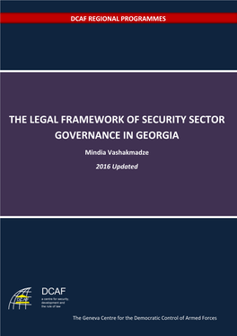 The Legal Framework of Security Sector Governance in Georgia