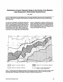 Distribution of Lower Paleozoic Strata in the Vicinity of the Meadow Lake Escarpment, West-Central Saskatchewan