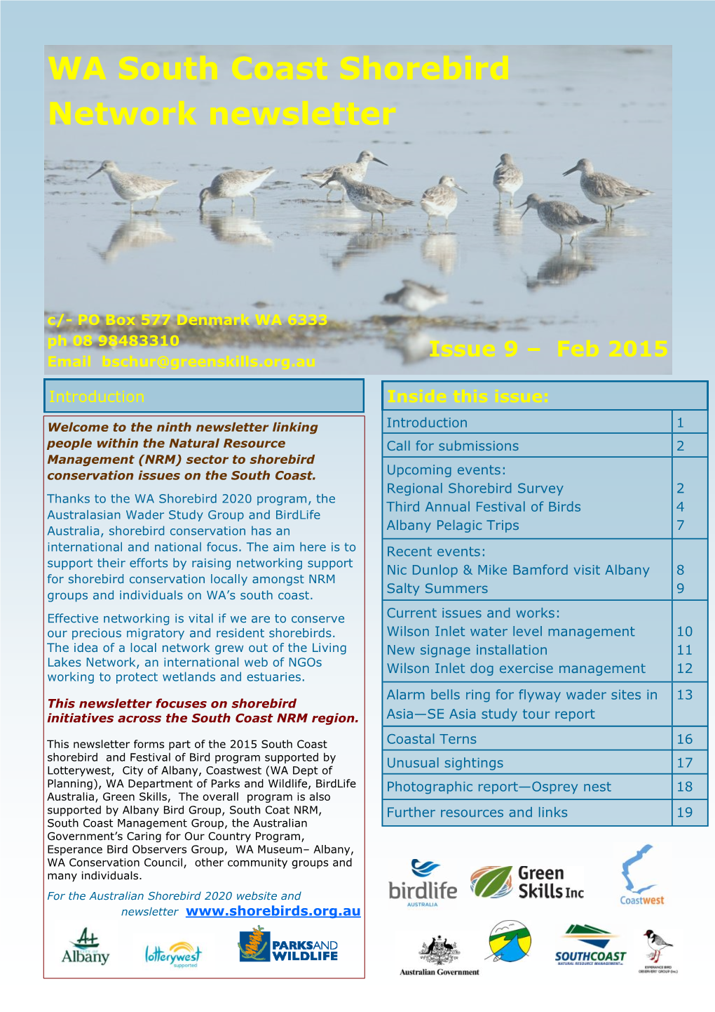 WA South Coast Shorebird Network Newsletter