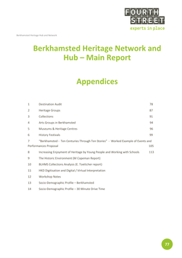 Berkhamsted Heritage Network and Hub – Main Report Appendices