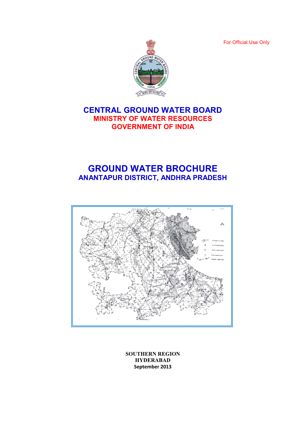 Ground Water Brochure Anantapur District, Andhra Pradesh