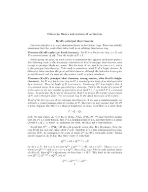 Dimension Theory and Systems of Parameters