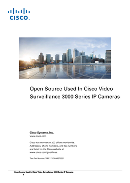 Open Source Used in Cisco Video Surveillance 3000 Series IP Cameras