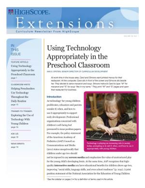 Using Technology Appropriately in the Preschool Classroom, Continued