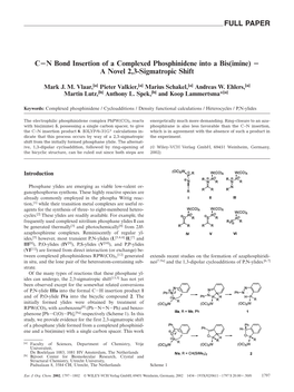 C-N Bond Insertion of a Complexed Phosphinidene Into a Bis(Imine)