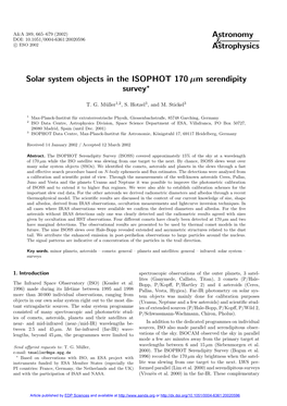 Solar System Objects in the ISOPHOT 170 Μm Serendipity Survey