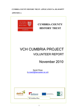 Vch Cumbria Project Volunteer Report