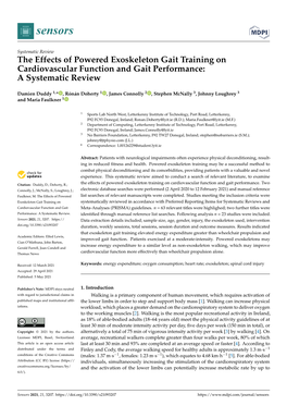 The Effects of Powered Exoskeleton Gait Training on Cardiovascular Function and Gait Performance: a Systematic Review