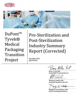 Sterilization and Post-‐Sterilization Industry Summary Report