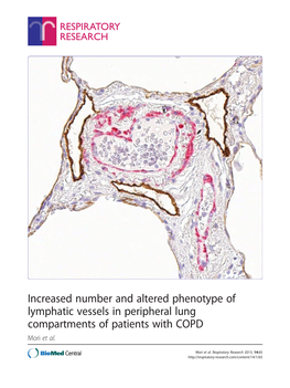 Increased Number and Altered Phenotype of Lymphatic Vessels in Peripheral Lung Compartments of Patients with COPD Mori Et Al