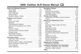2006 Cadillac XLR Owner Manual M