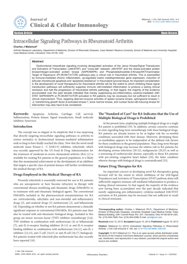 Intracellular Signaling Pathways in Rheumatoid Arthritis
