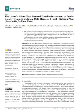 The Use of a Micro Near Infrared Portable Instrument to Predict Bioactive Compounds in a Wild Harvested Fruit—Kakadu Plum (Terminalia Ferdinandiana)