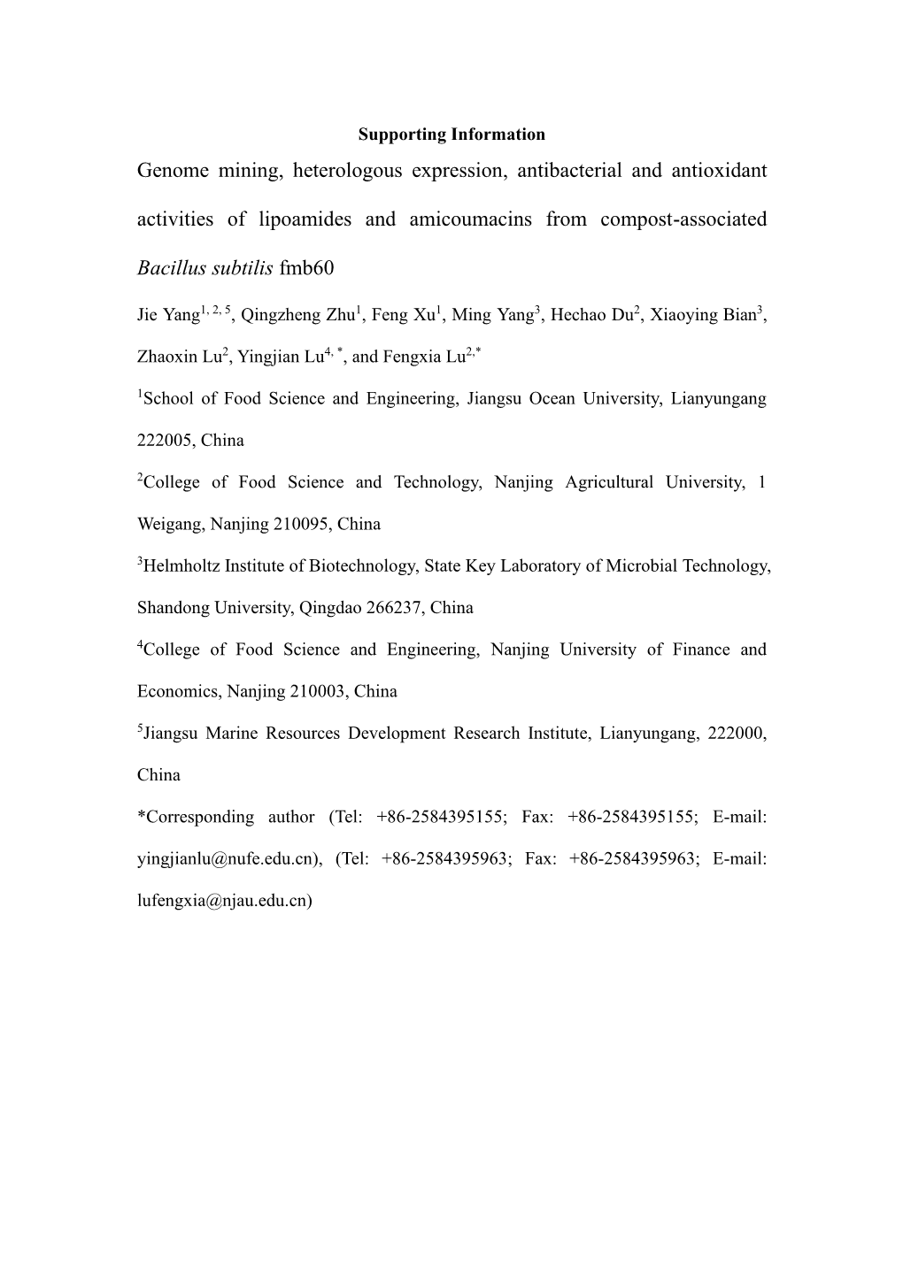 Genome Mining, Heterologous Expression, Antibacterial and Antioxidant Activities of Lipoamides and Amicoumacins from Compost-Associated