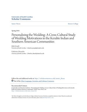 A Cross-Cultural Study of Wedding Motivations in the Keralite Indian