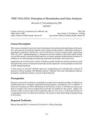 PHP 1510/2510: Principles of Biostatistics and Data Analysis