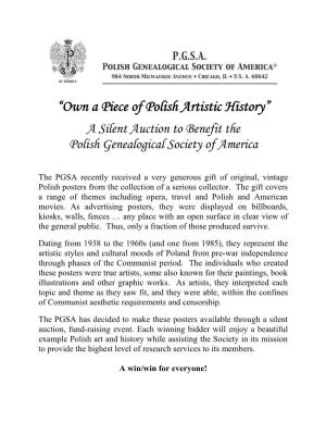 “Own a Piece of Polish Artistic History”