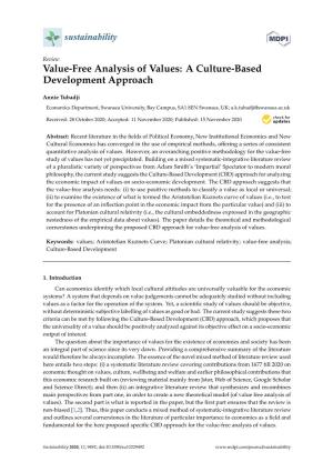 Value-Free Analysis of Values: a Culture-Based Development Approach