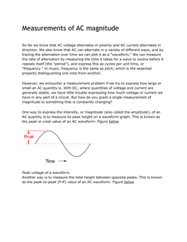 Measurements of AC Magnitude