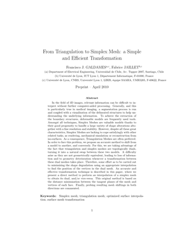 From Triangulation to Simplex Mesh: a Simple and Efficient
