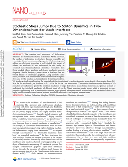 Stochastic Stress Jumps Due to Soliton Dynamics in Two-Dimensional Van Der Waals Interfaces