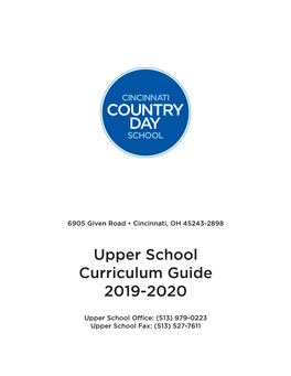 Upper School Curriculum Guide 2019-2020