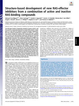 Structure-Based Development of New RAS-Effector Inhibitors from a Combination of Active and Inactive RAS-Binding Compounds