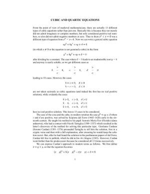 Cubic and Quartic Equations (Pdf File)