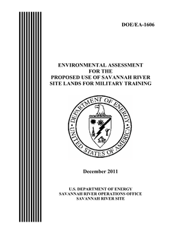 Doe/Ea-1606 Environmental Assessment for The