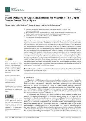Nasal Delivery of Acute Medications for Migraine: the Upper Versus Lower Nasal Space