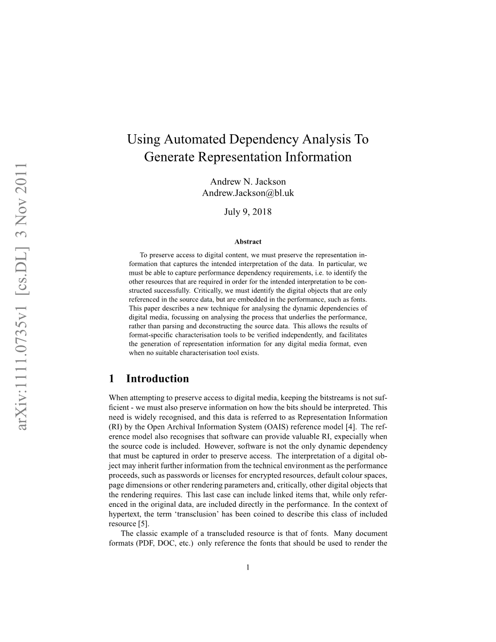 Using Automated Dependency Analysis to Generate